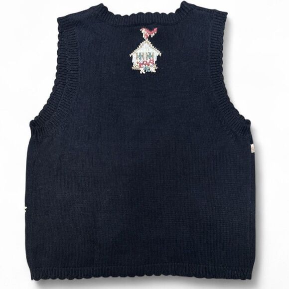 Vintage 90s Sweater Vest Northern Reflections size M Floral Bird embroidered - Picture 2 of 7